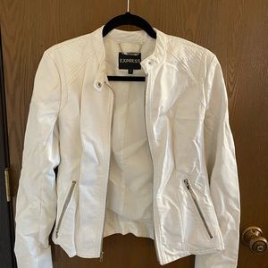 Express white leather jacket